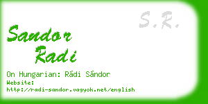 sandor radi business card