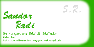 sandor radi business card